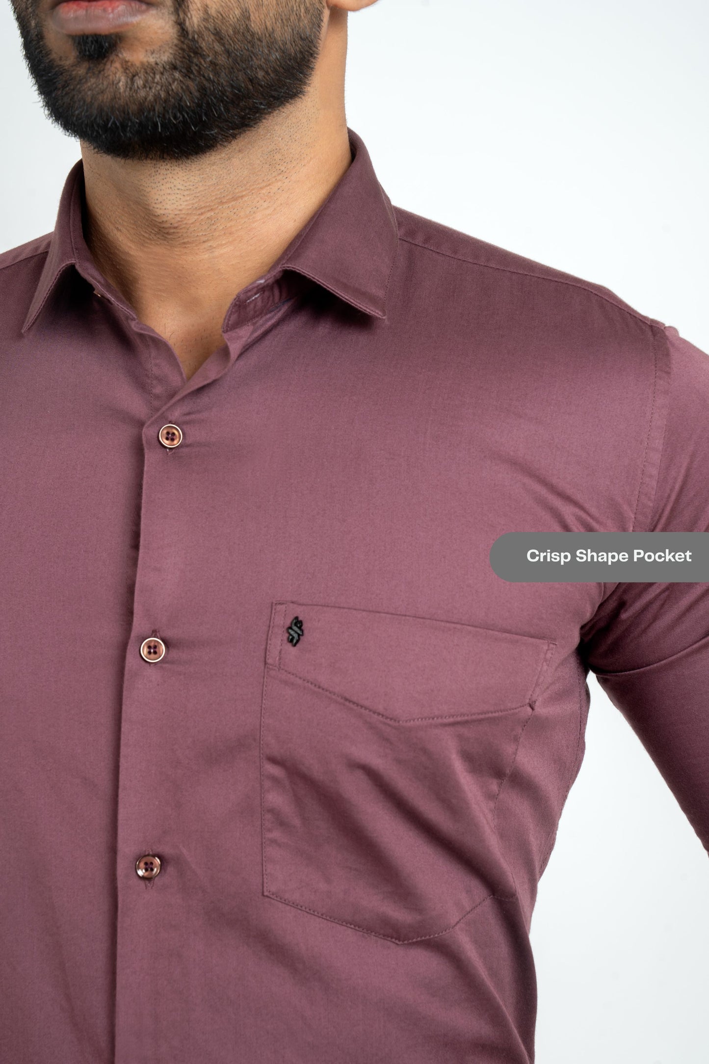Prune Purple Workflow Cotton Satin Solid Shirt