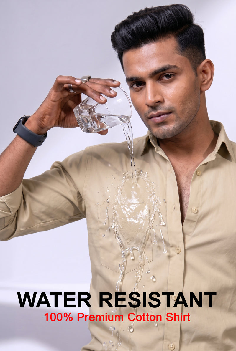 Workflow Water Resistant Solid Shirt - Light Cream