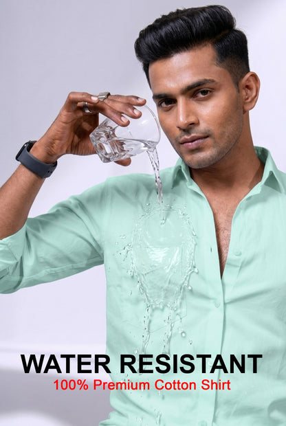 Workflow Water Resistant Solid Shirt - Ice green