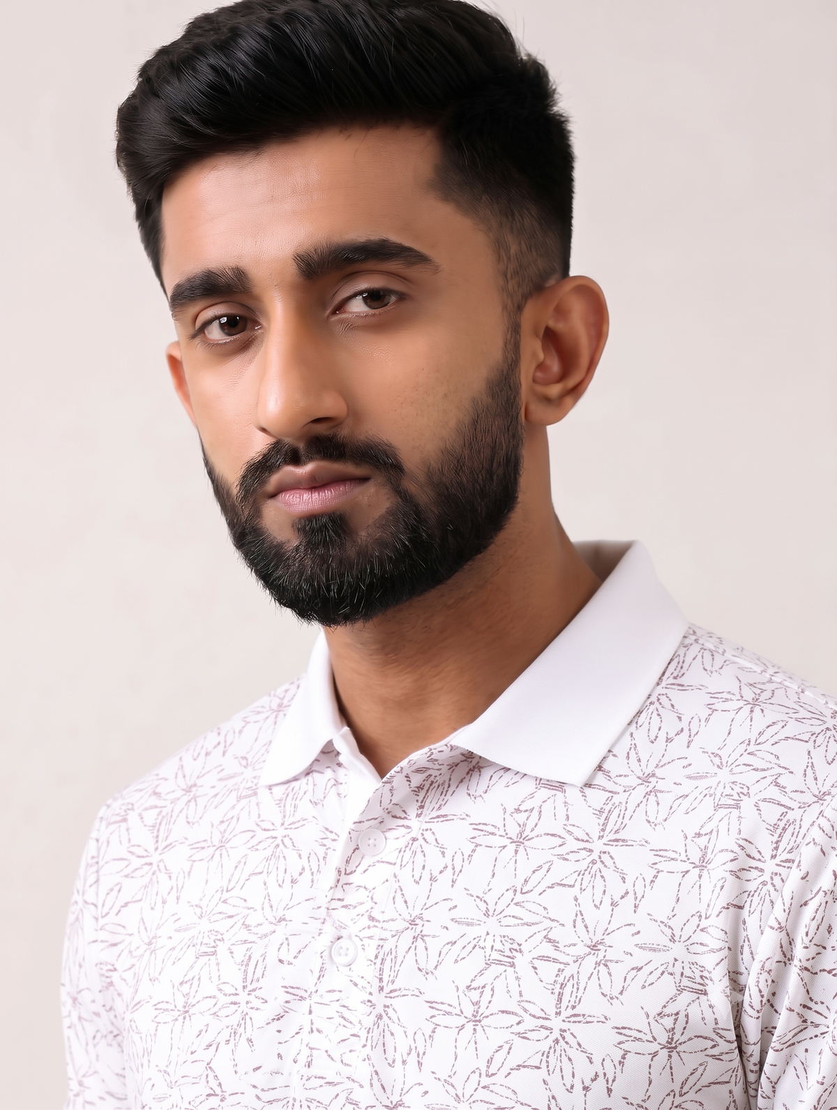 Signature Men's Botanical Leaf Printed 4-Way Stretch T-Shirt