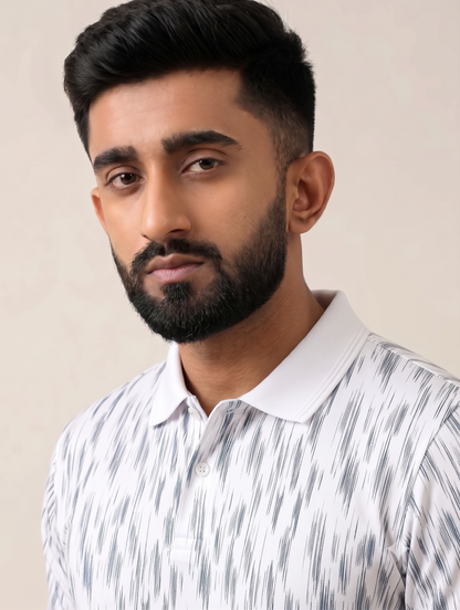 Signature Men's Abstract Brushstroke Printed 4-Way Stretch T-Shirt