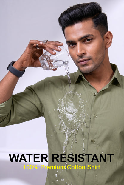 Workflow Water Resistant Solid Shirt - Khaki Green