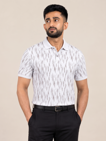 Signature Men's Abstract Brushstroke Printed 4-Way Stretch T-Shirt
