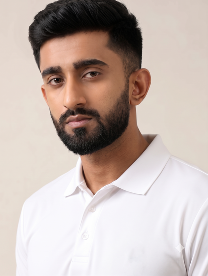 Signature Men's Classic Solid White 4-Way Stretch T-Shirt