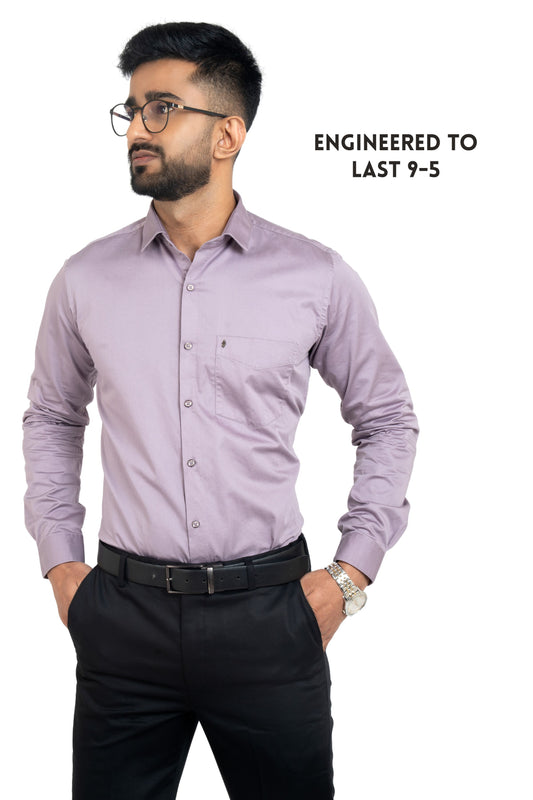 Lavender Herb Workflow Cotton Satin Solid Shirt