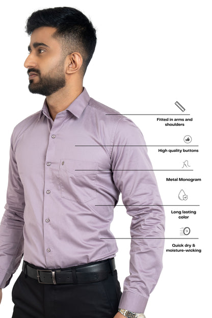 Lavender Herb Workflow Cotton Satin Solid Shirt