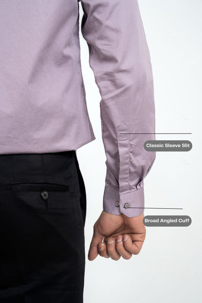 Lavender Herb Workflow Cotton Satin Solid Shirt