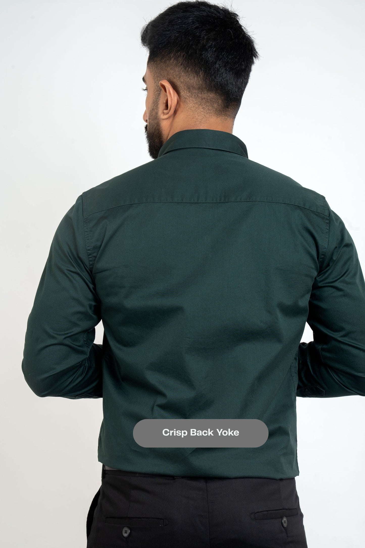 Garnier Dark Green Workflow Cotton Satin Solid Shirt