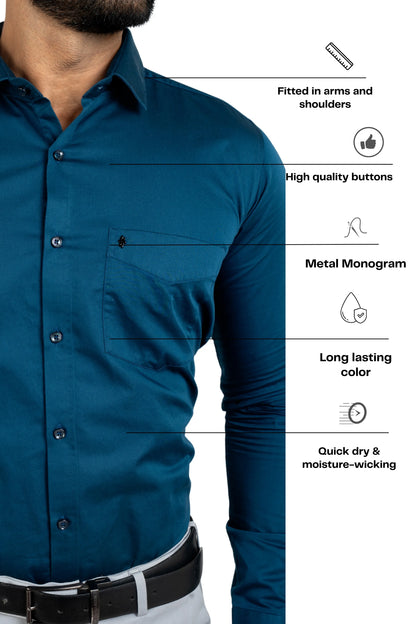 Workflow Cotton Satin Solid Shirt