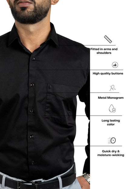 Workflow Cotton Satin Solid Shirt