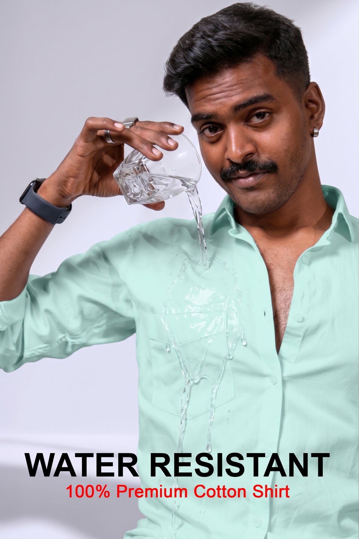 Workflow Water Resistant Solid Shirt - Ice green