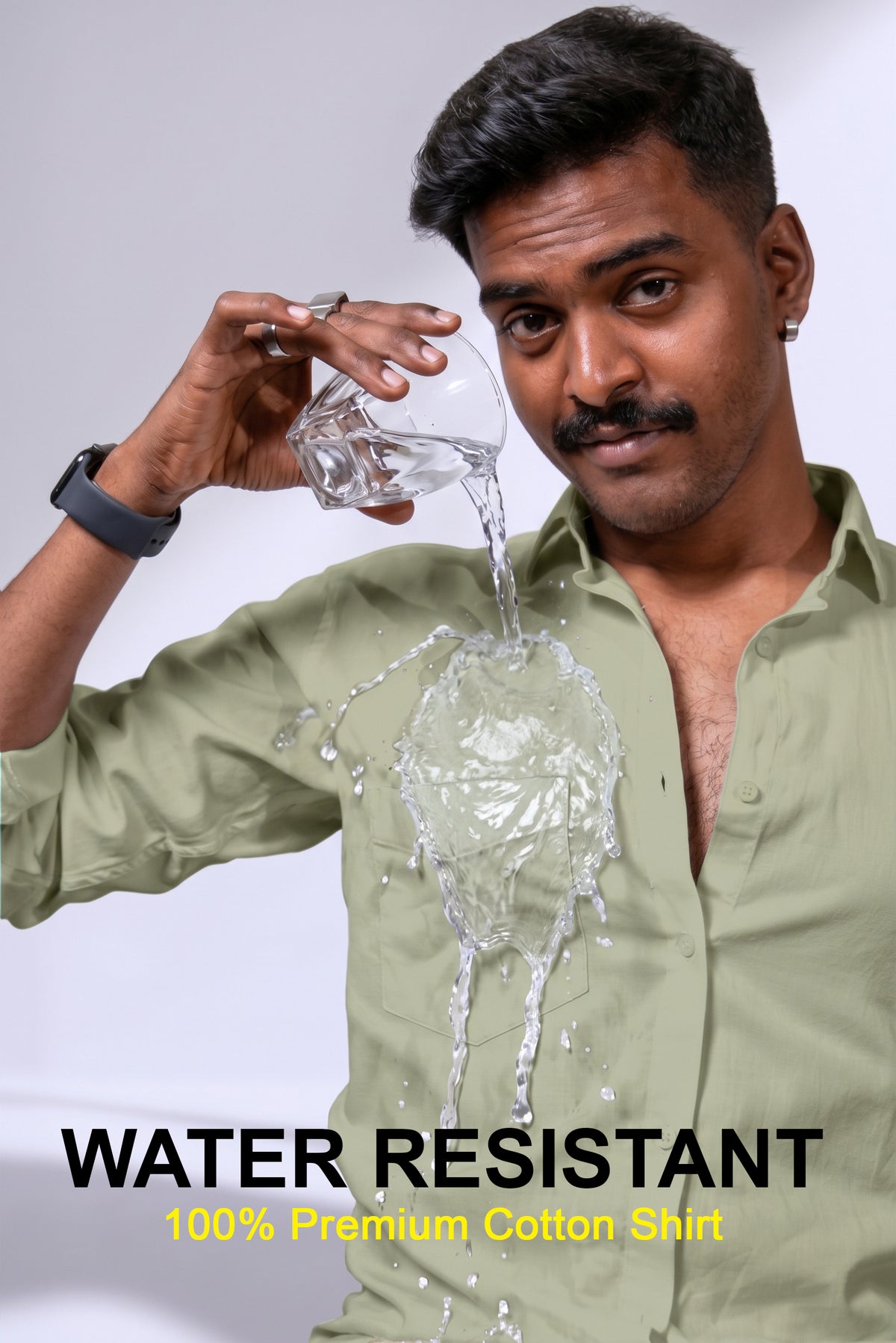 Workflow Water Resistant Solid Shirt - Khaki Green