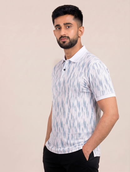 Signature Men's Abstract Brushstroke Printed 4-Way Stretch T-Shirt
