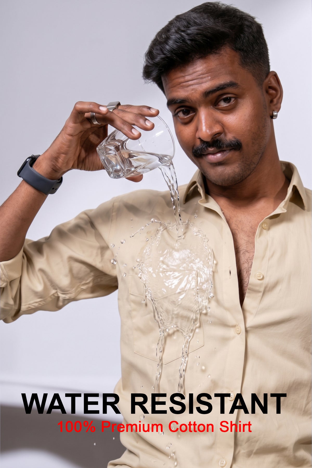 Workflow Water Resistant Solid Shirt - Light Cream