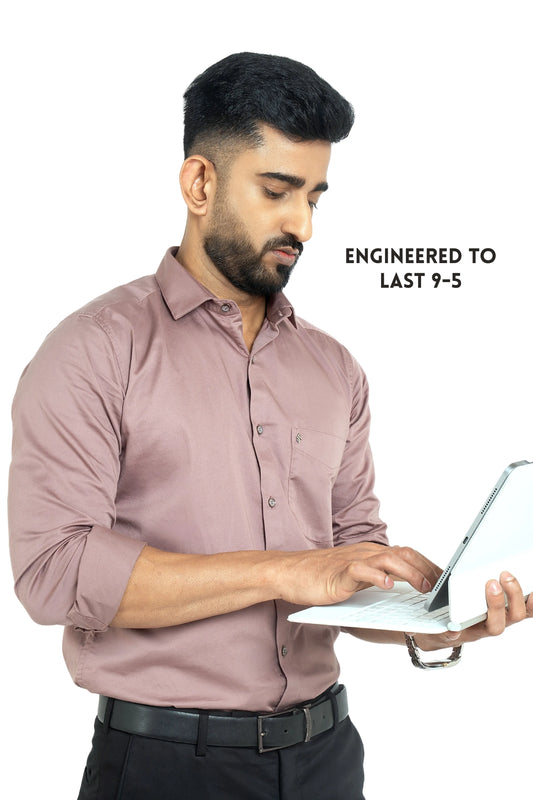 Workflow Cotton Satin Solid Shirt