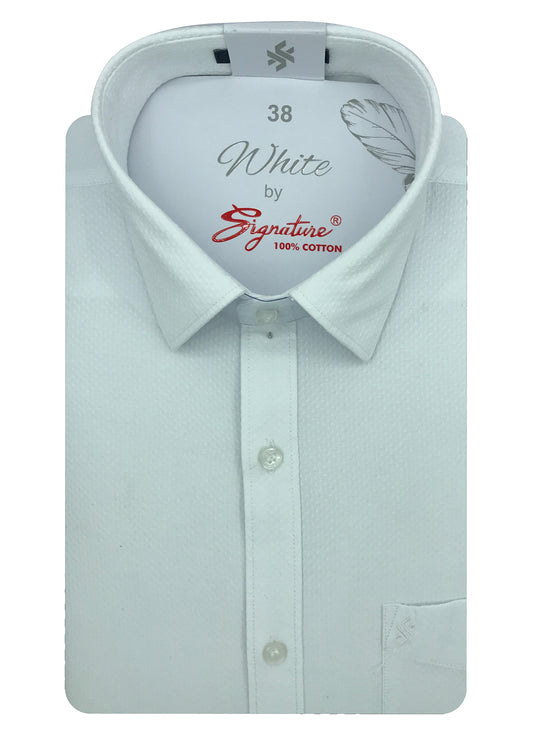 Men Regular Fit Self Design Spread Collar Formal Shirt