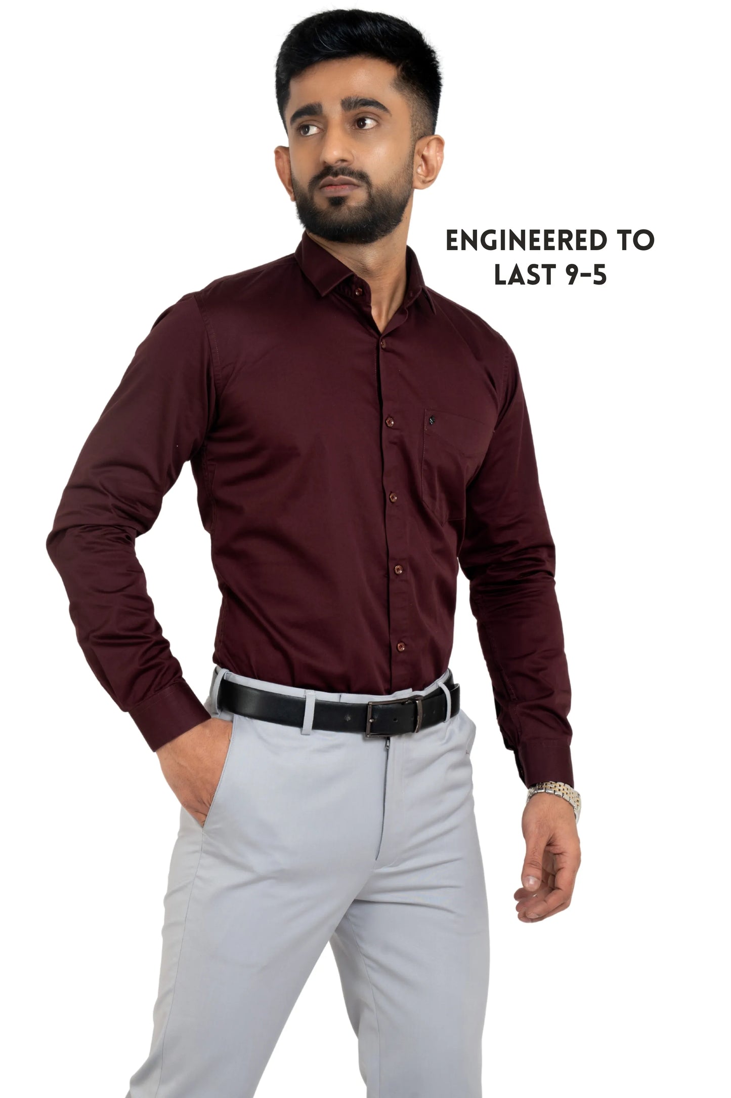Workflow Cotton Satin Solid Shirt