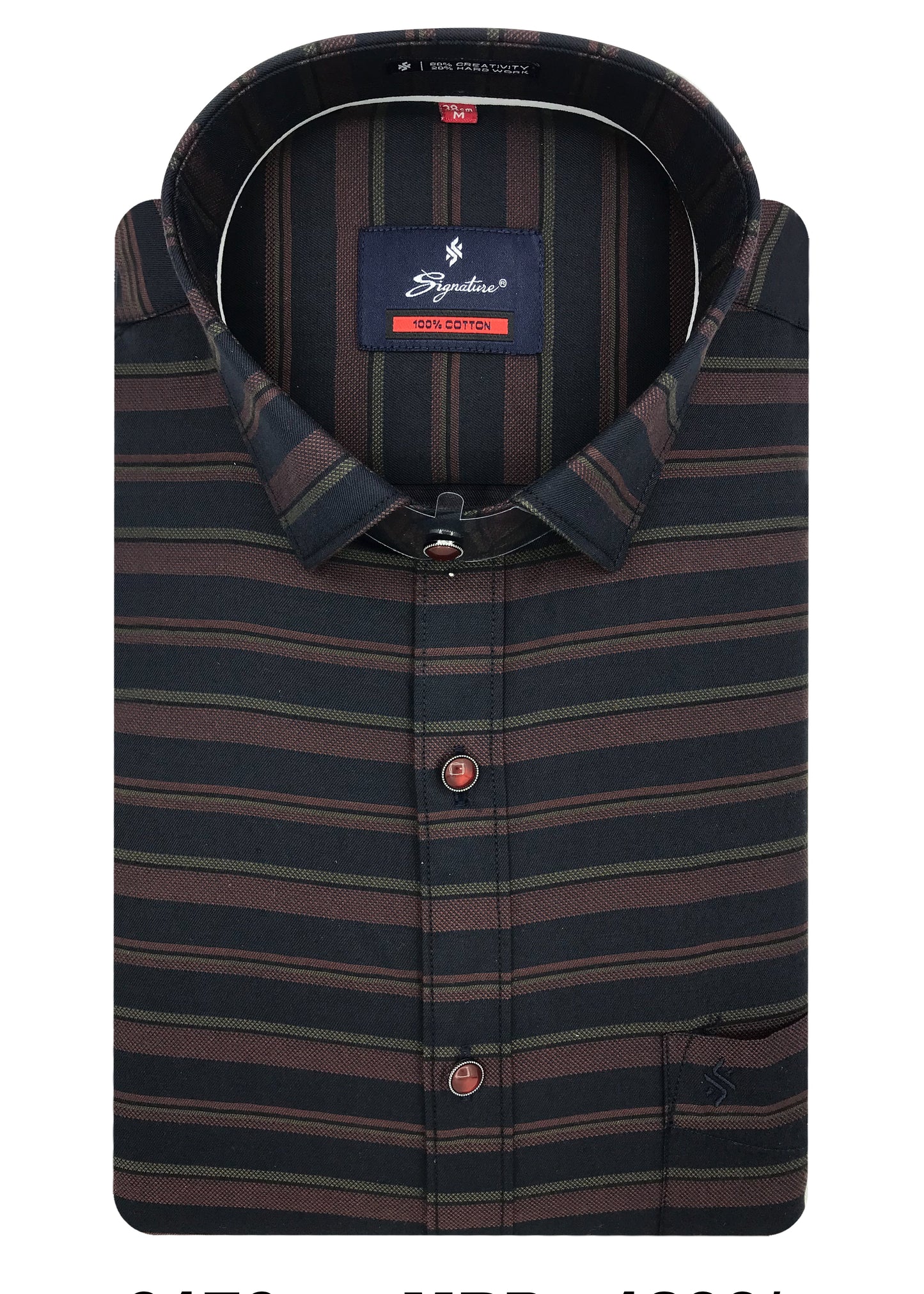 Men Navy Slim Fit Stripes Full Sleeves Casual Shirt