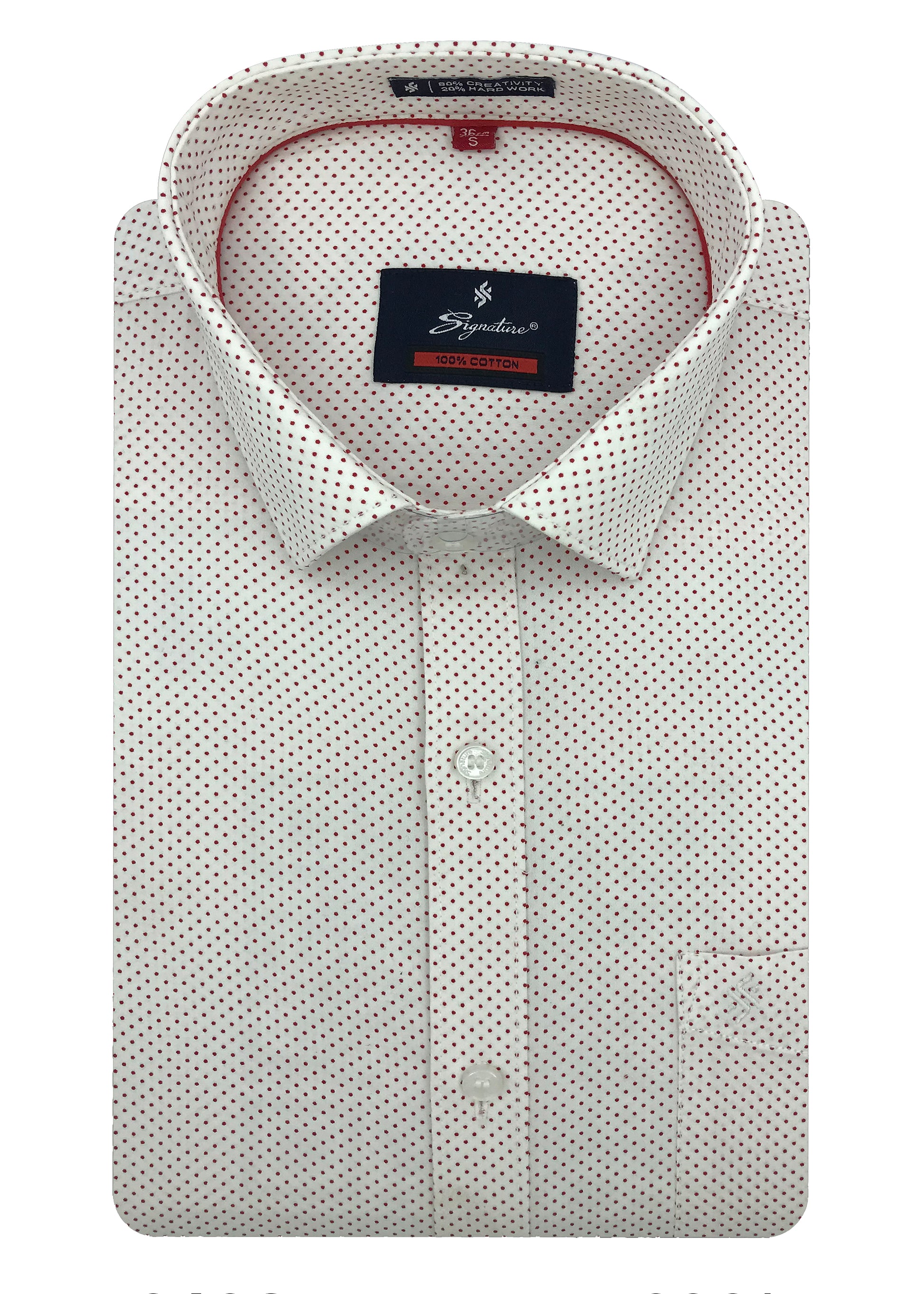 Men's Dotted Cotton Full Sleeves Regular Fit Formal Shirt