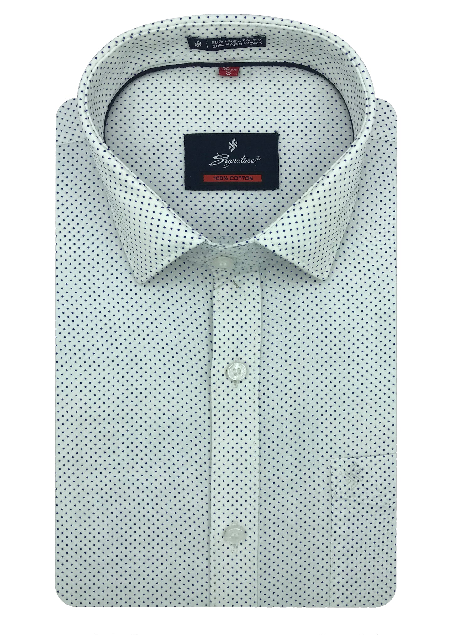 Men's Dotted Cotton Full Sleeves Regular Fit Formal Shirt