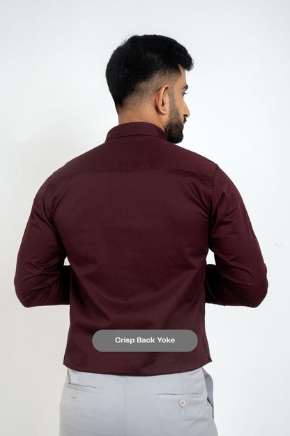 Potent Purple Workflow Cotton Satin Solid Shirt