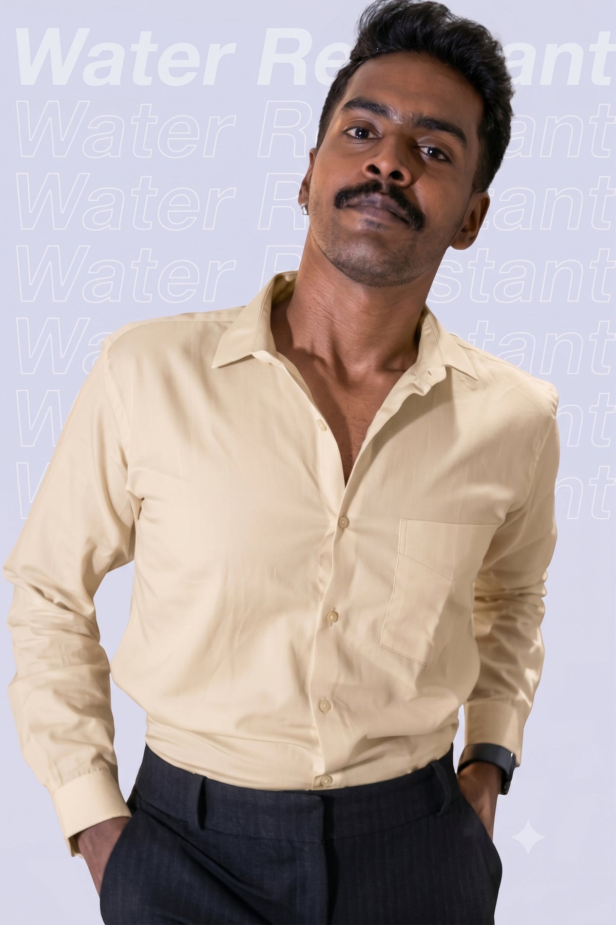 Workflow Water Resistant Solid Shirt - Light Cream