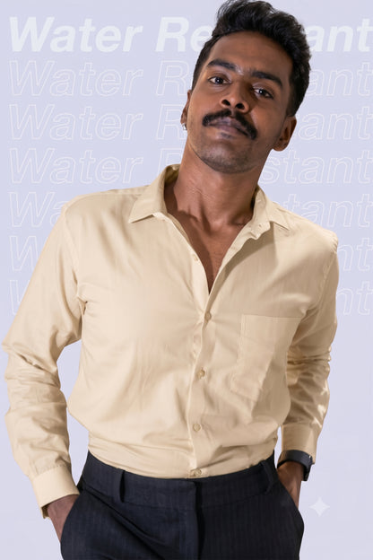 Workflow Water Resistant Solid Shirt - Light Cream
