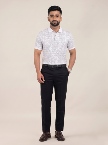 Signature Men's Abstract Geometric Printed 4-Way Stretch T-Shirt