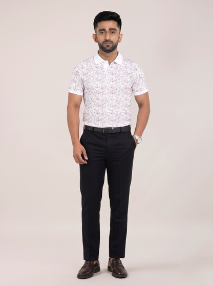 Signature Men's Botanical Leaf Printed 4-Way Stretch T-Shirt