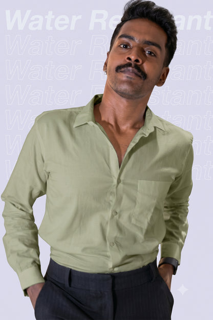 Workflow Water Resistant Solid Shirt - Khaki Green