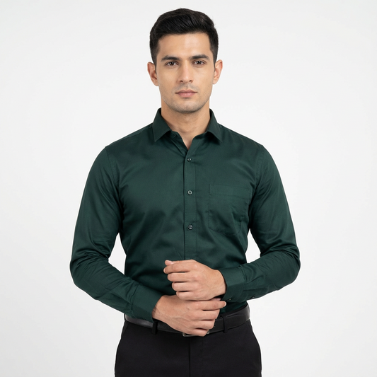 Workflow Cotton Satin Solid Shirt