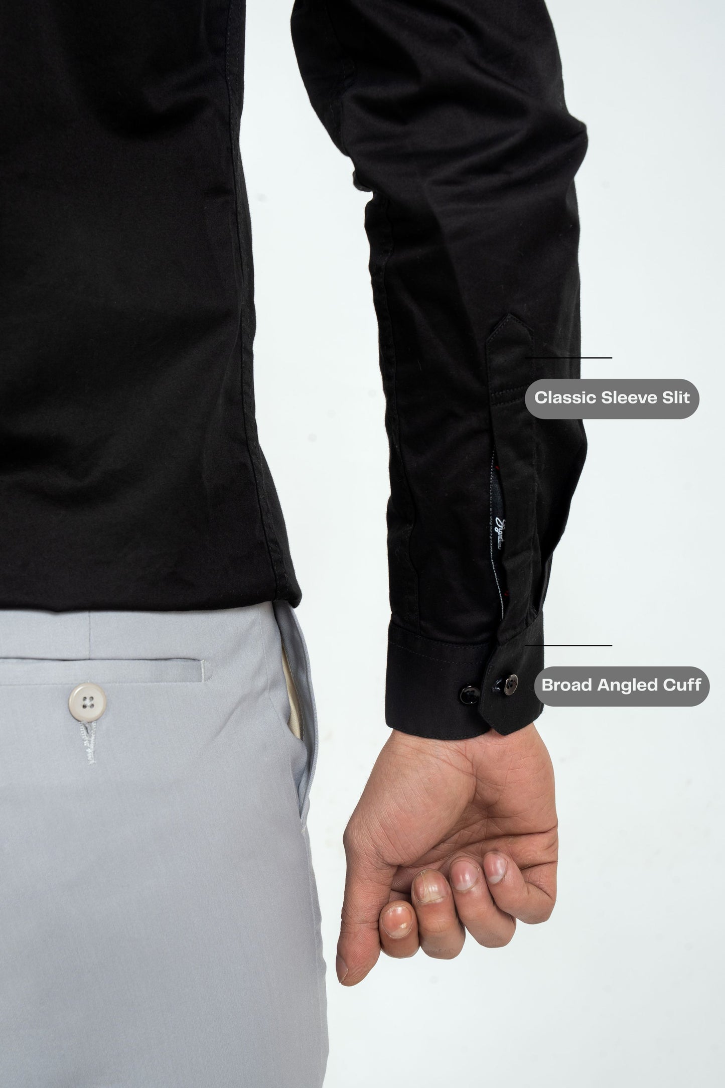 Ultra Black Workflow Cotton Satin Solid Shirt