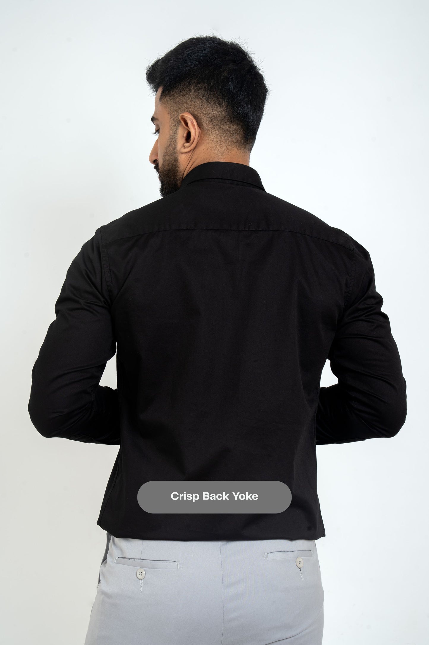 Ultra Black Workflow Cotton Satin Solid Shirt