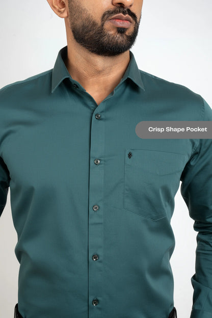Workflow Cotton Satin Solid Shirt