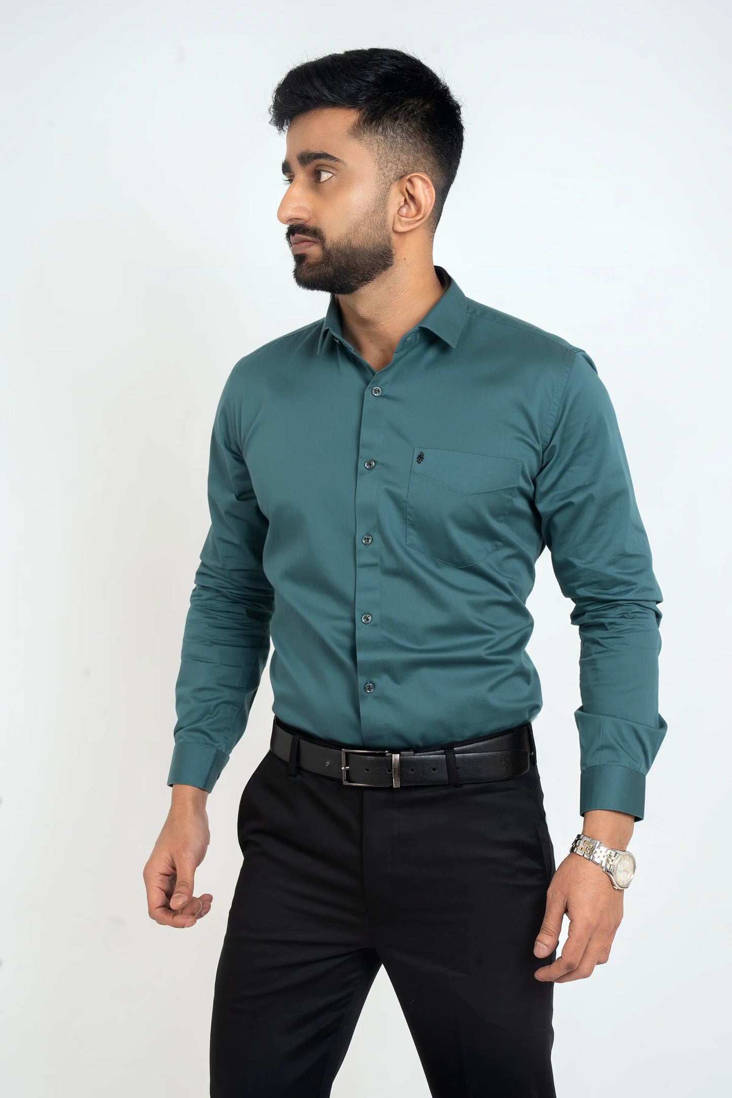 Workflow Cotton Satin Solid Shirt