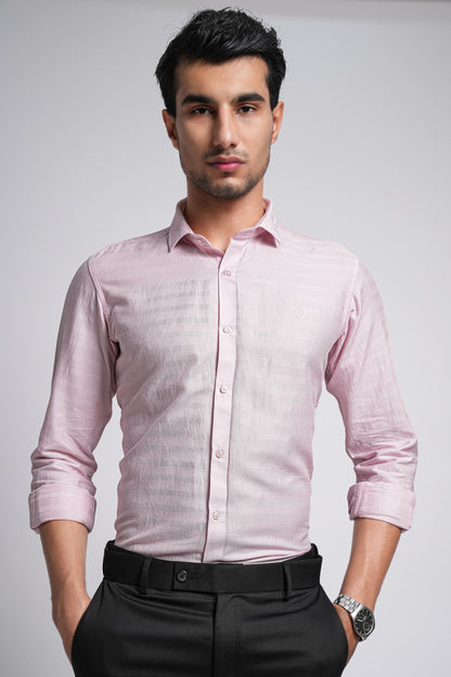 Light Hot Pink Workflow Cotton Solid Shirt - 7890