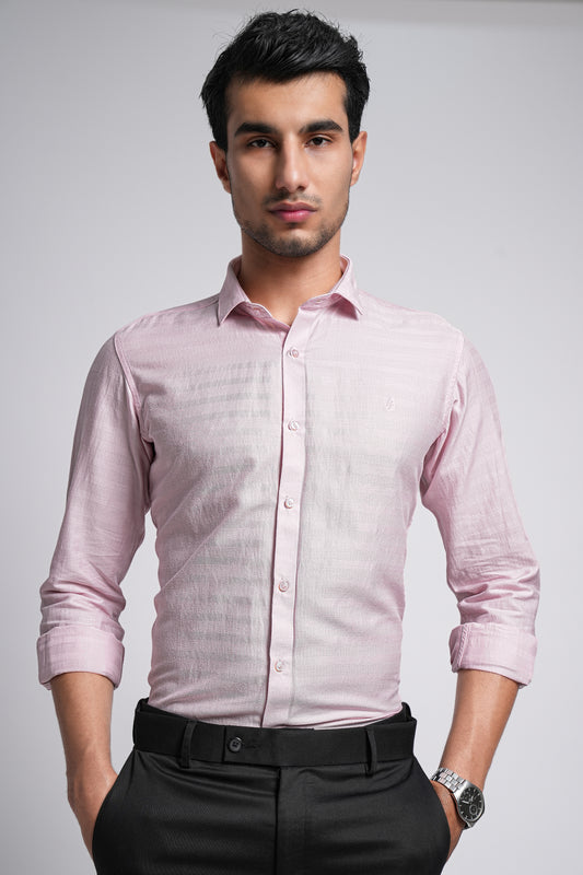 Light Hot Pink Workflow Cotton Solid Shirt - 7890
