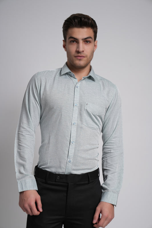 Light Pastel Green Workflow Cotton Solid Shirt - 7810