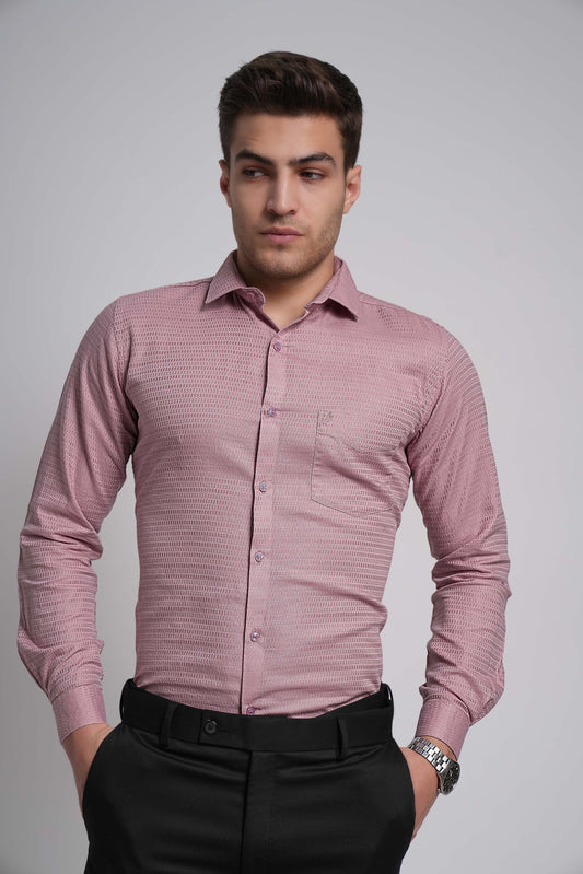Flamingo Pink Workflow Cotton Solid Shirt - 7797
