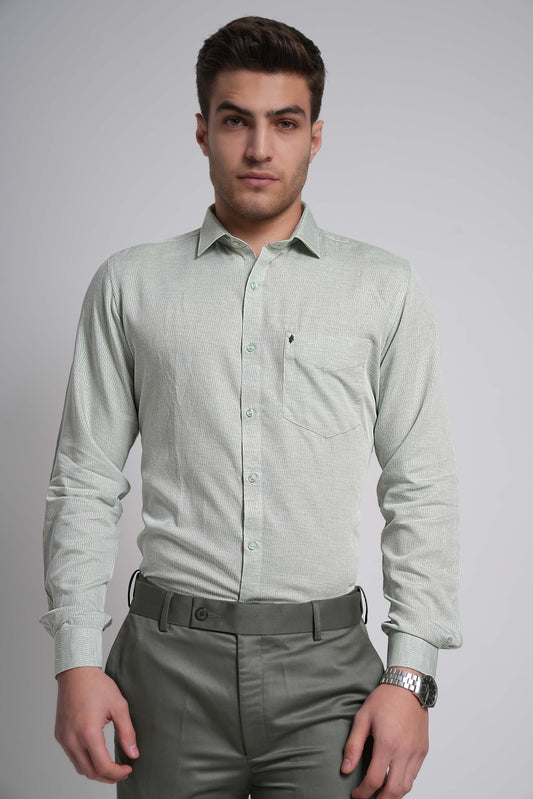 Gin Green Workflow Cotton Solid Shirt - 7808