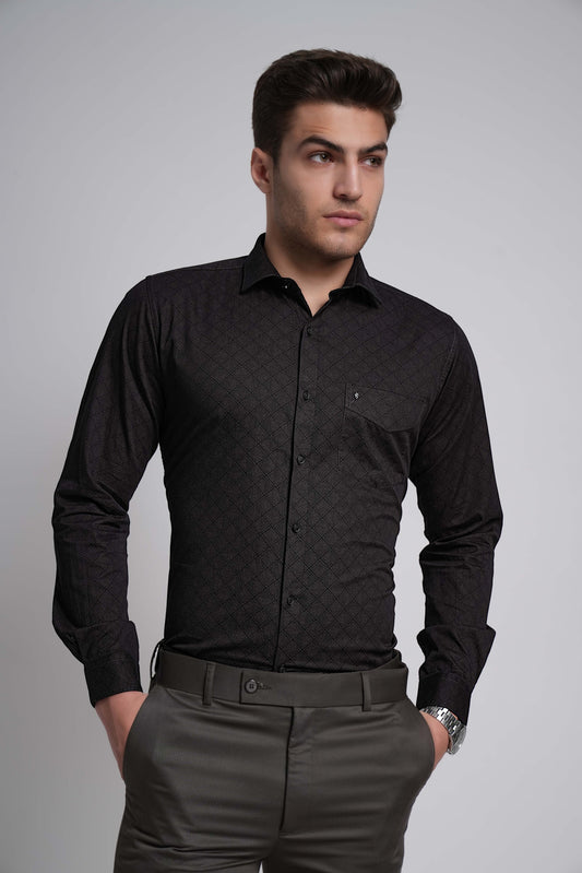 Soft Wine Workflow Cotton Print Shirt - 7856
