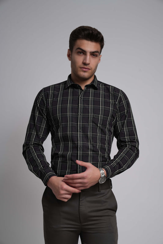 Brown Workflow Cotton Checks Shirt - 7777
