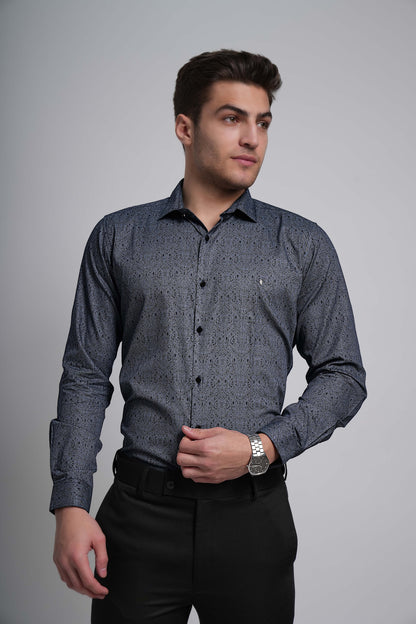 Blue Workflow Cotton Checks Shirt - 8233