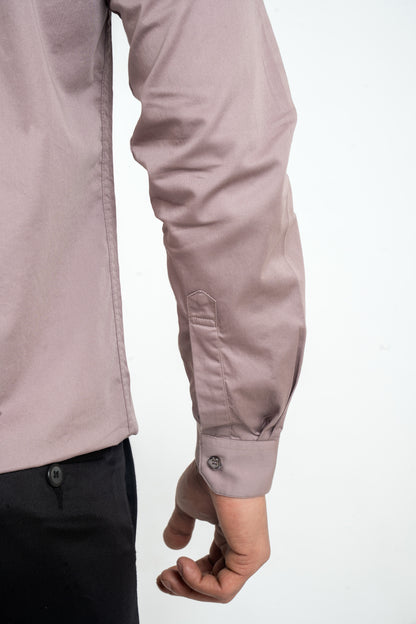 Dawn Pink Workflow Cotton Satin Solid Shirt