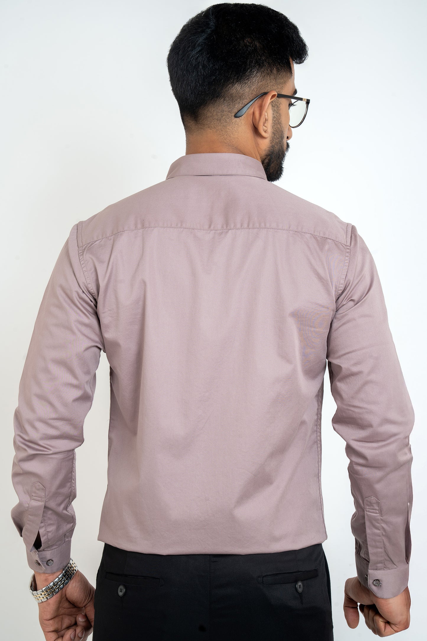 Dawn Pink Workflow Cotton Satin Solid Shirt