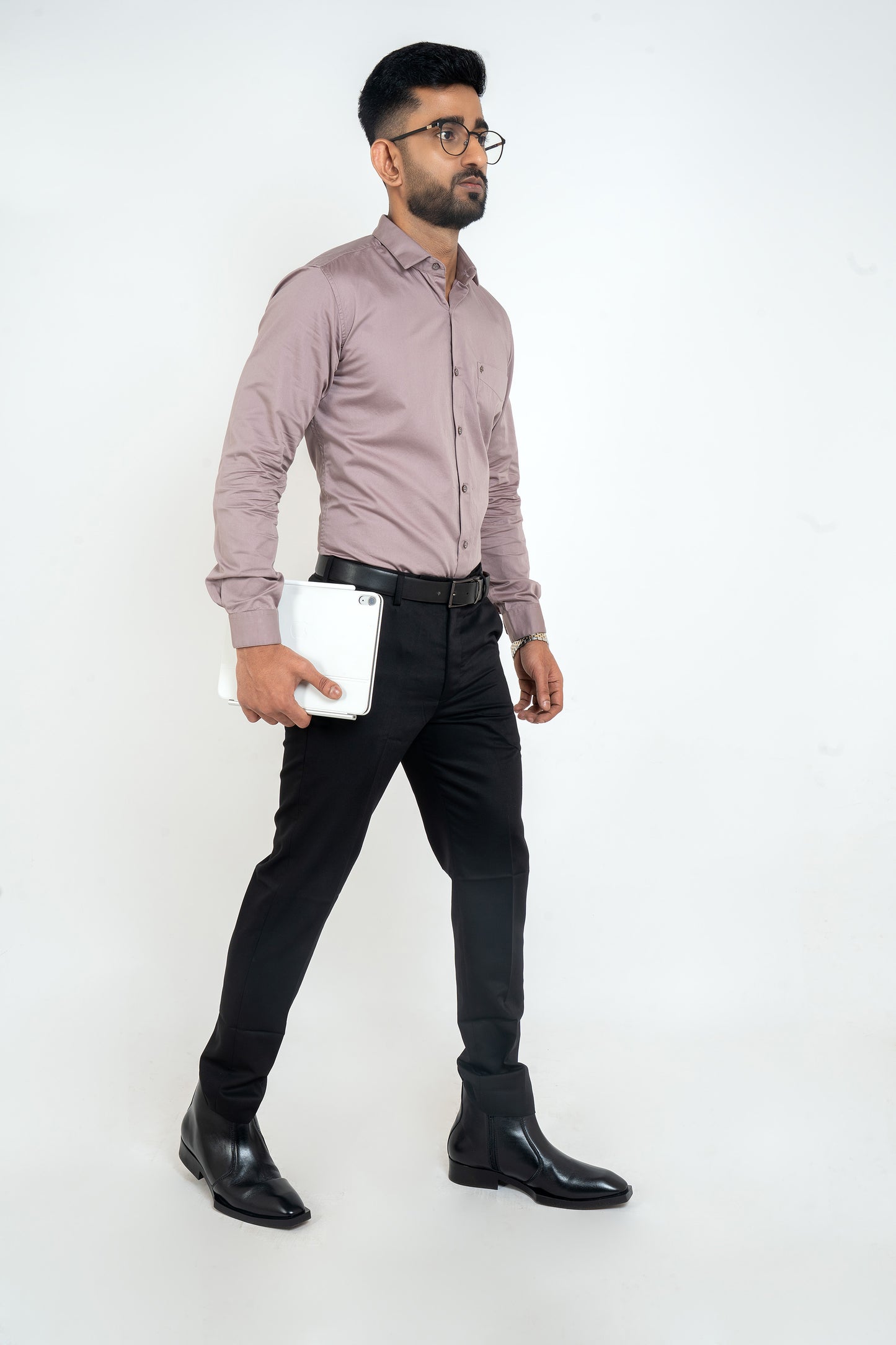 Dawn Pink Workflow Cotton Satin Solid Shirt