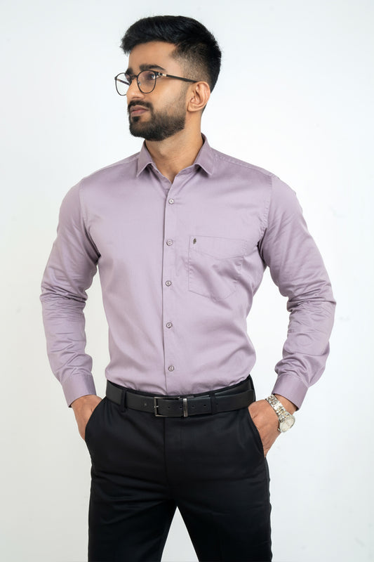 Lavender Herb Workflow Cotton Satin Solid Shirt