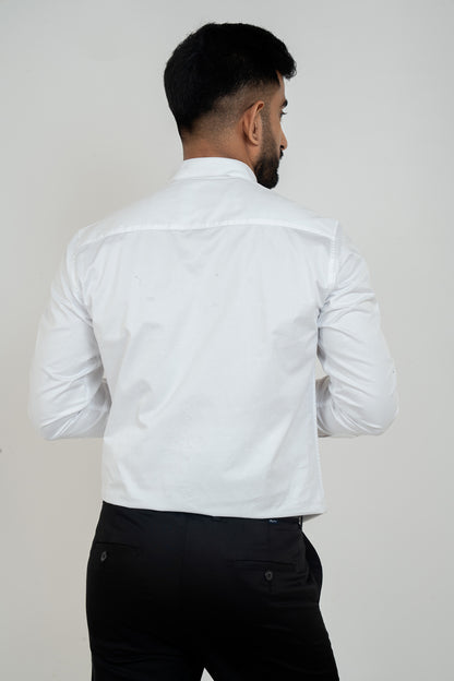 White Workflow Water Resistant Solid Shirt