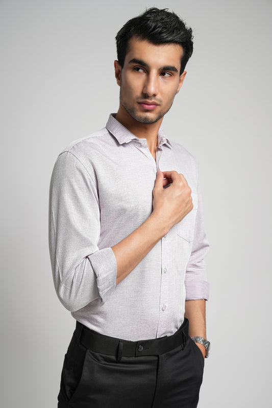 Early Bird Purple Workflow Cotton Solid Shirt - 7812