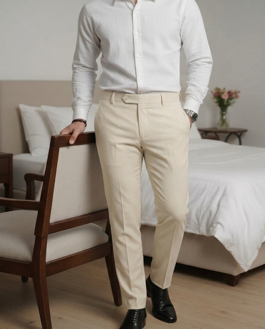 Move Ease Flexi Trousers - White Caramel